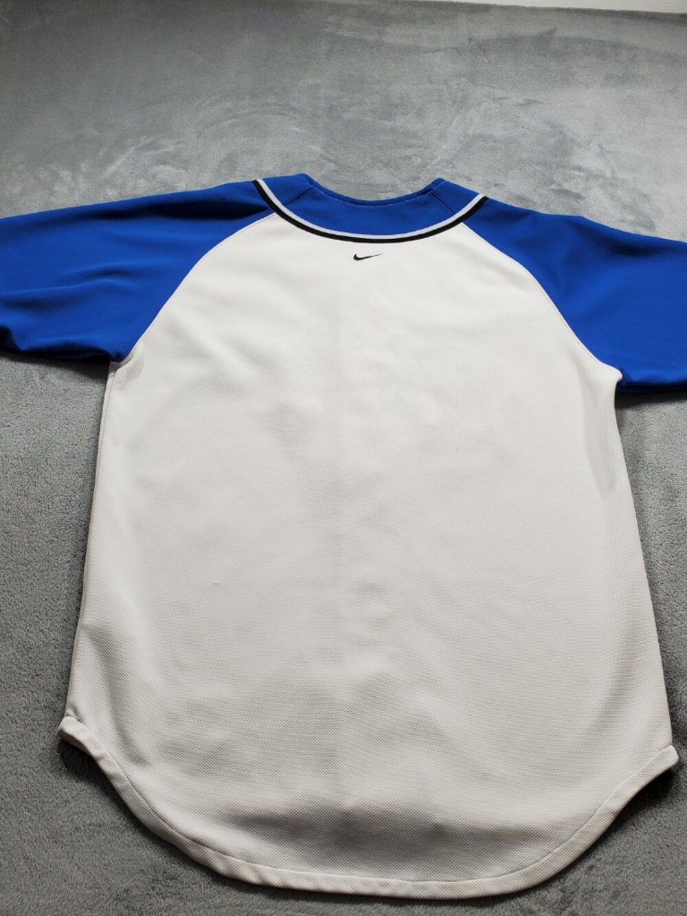 Vintage Nike Logo Baseball Jersey Blue White Black Men Sz M - Picture 2 of 11